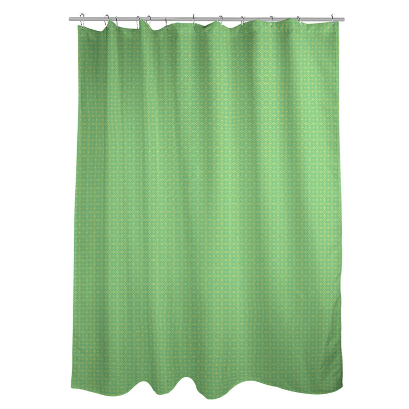 Rideau de douche simple Katelyn Elizabeth, Vert / Jaune