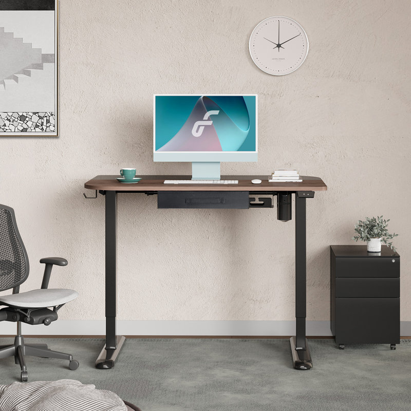 Bureau pour travailler debout à hauteur réglable, Brun