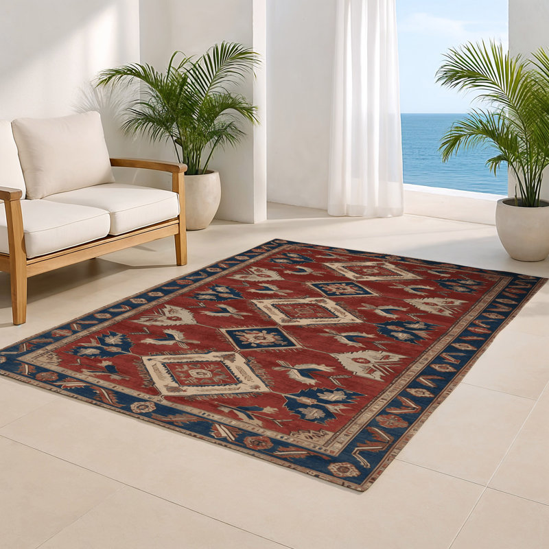 Tapis d'intérieur et d'extérieur brun Persian, Rectangulaire 8 pi x 10 pi