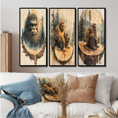 Gnome en bois dans un paysage de forêt I - Collection d'impressions sur toile Bigfoot