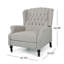 Fauteuil inclinable surdimensionné en tissu à oreilles avec garniture cloutée et coutures capitonnées à boutons pour le salon, la chambre à coucher