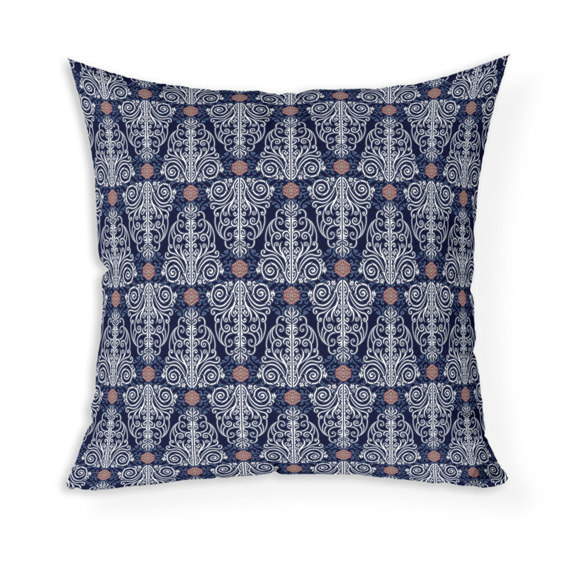 Coussin Mandala, H 18 po x l 18 po, Bleu / bleu marine