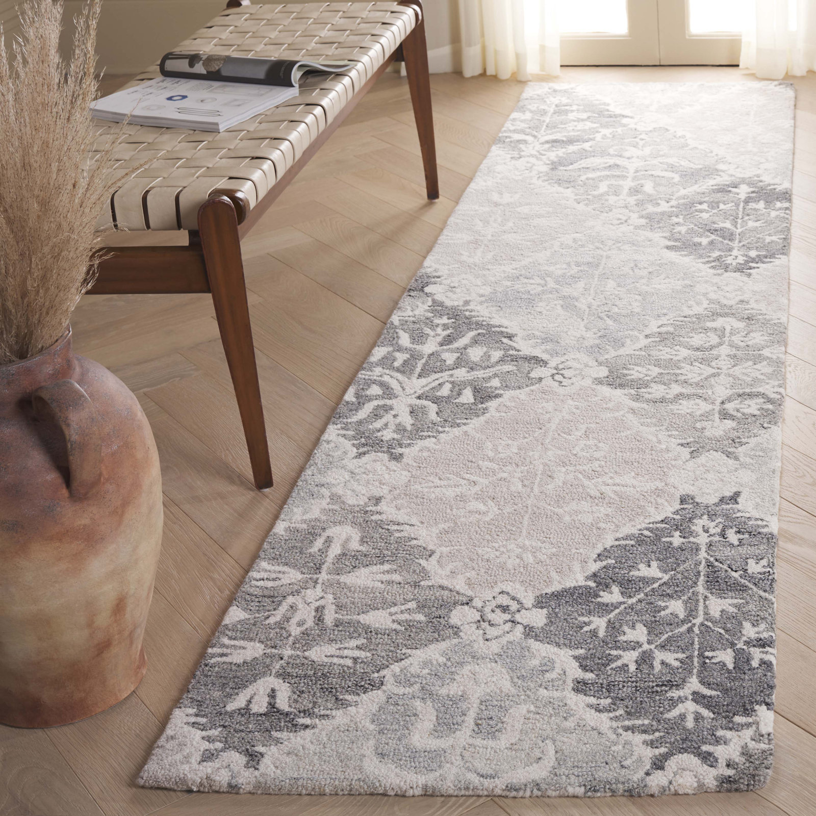 Garvin Hand-Tufted Wool Floral Rug, Runner 2'3" x 9'
