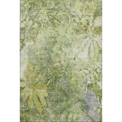 Premium Machine Washable Mayfield AMF2223 Floral Rug