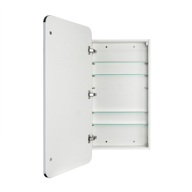 Armoire à pharmacie encastrée ou à fixation en surface avec tablettes réglables Garnes, Chrome chrome