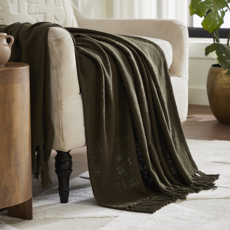 Chalamet Throw Blanket, Olive