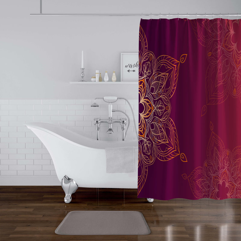 Rideau de douche simple à motif floral, H 70 po x l 71 po