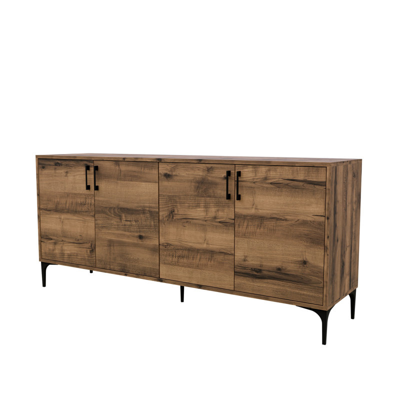 Stylish Console Table, Walnut & Anthracite, 70.9 x 31.5 x 17.7 inches | 100% Melamine Coated Chipboard, Versatile Design with Numerous Shelves, Wall-Mountable, Durable Plastic Legs | Perfect for Living Room & Entryway