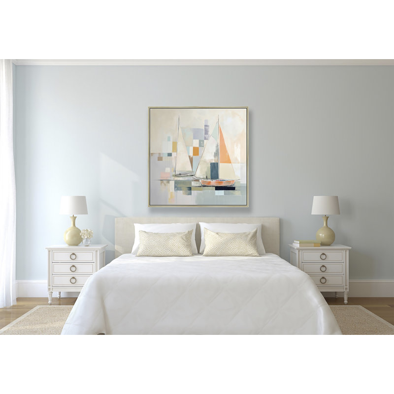 Pastel Regatta 1, H 47 po x l 47 po, Doré