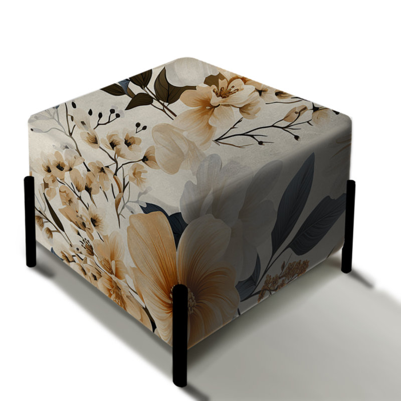Rustic Floral Warmth Brilliance II - Repose-pieds carré floral