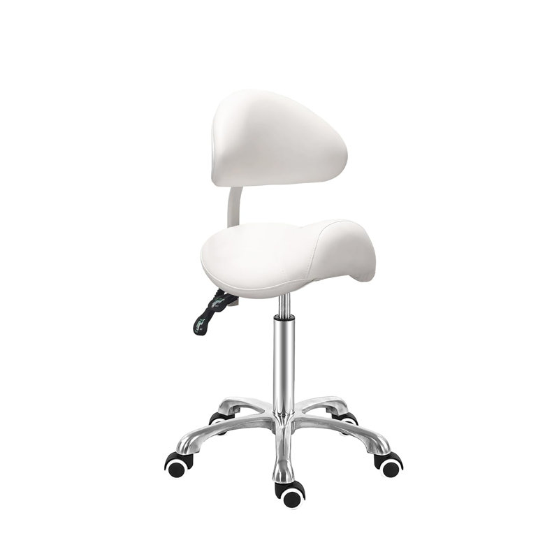 Chaise roulante avec dossier, Blanc