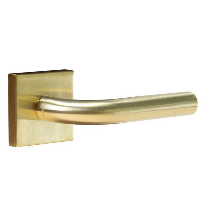Ensemble d'intimité Alpine Lever 3 avec rosette carrée, 2-3/8 po, Laiton satiné