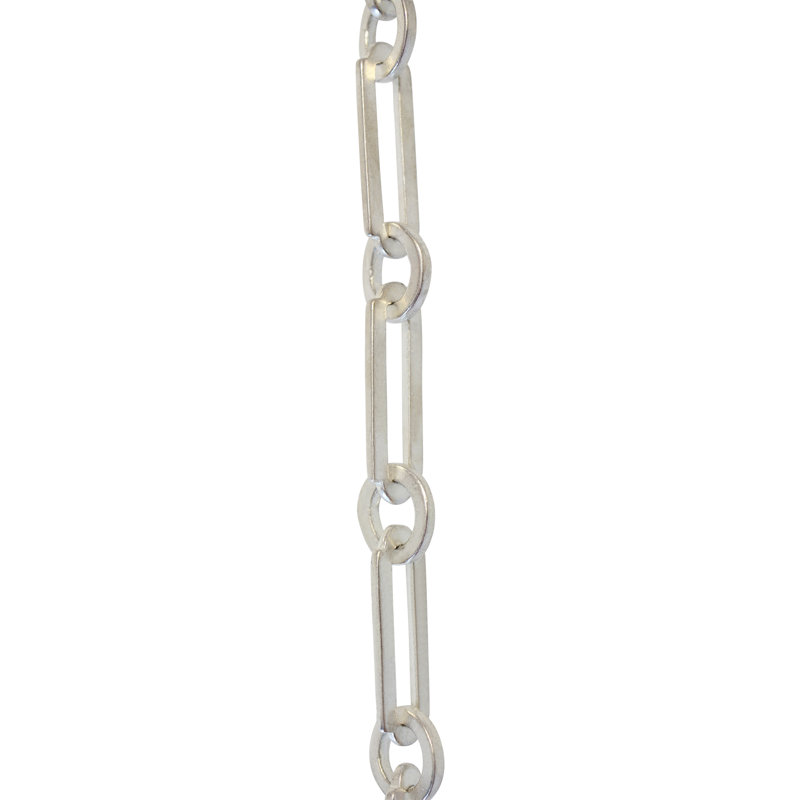 Rectangle Linked Chain, Matte Silver