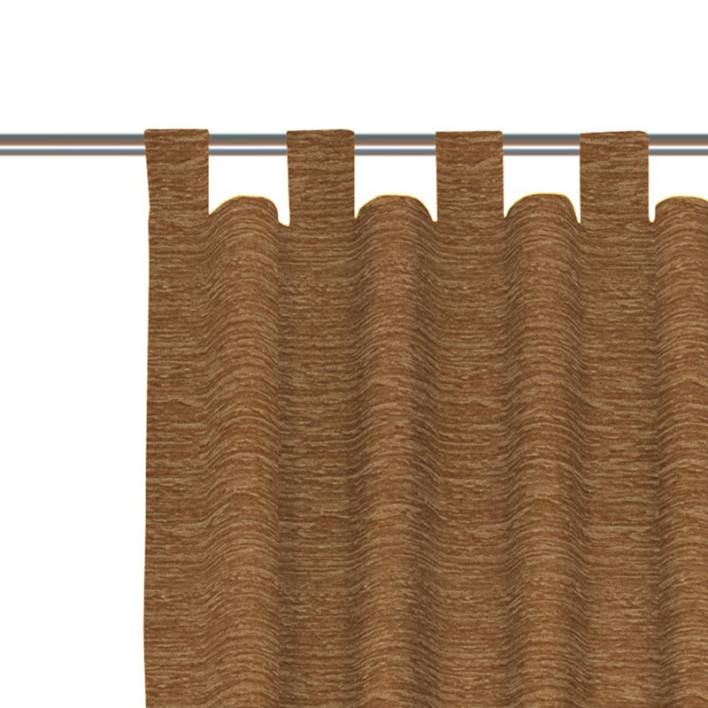 Polyacrylic Opaque Tab Top Curtain Panel, 132cm Width x 335cm Drop, Red-brown