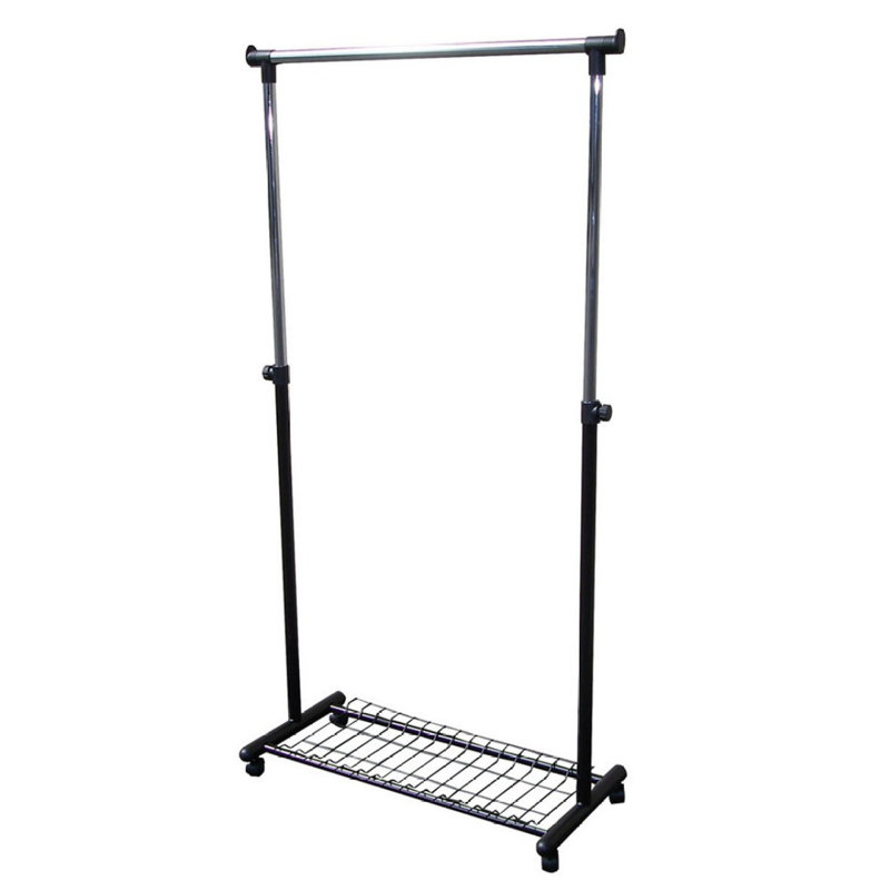 66" Tall Metal Coat Rack With Black Finish