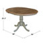 Table de salle à manger avec piédestal et à rallonge en bois massif Ingbert-48784971
