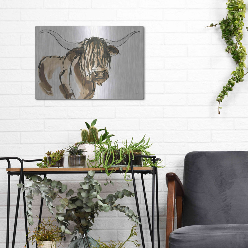 Art luxueux en métal «Highlander I» par Chris Paschke «Highlander I» par Chris Paschke, H 12 po x l 16 po