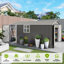 Remise de rangement en métal durable, style moderne avec portes verrouillables pour la cour