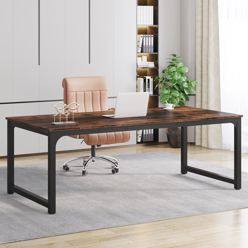 Bureau Montserat, Brun rustique / noir, H 30,3 po x l 78,7 po x P 39,4 po