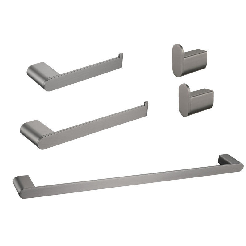 5 Bathroom Hardware Blend Bundle, 304 Material, And Tarnish-, Modern Concept, Effortless Install For Various Locations Compilation Kit, Quality, Scratch- Design, Feature, Easy Installation Different