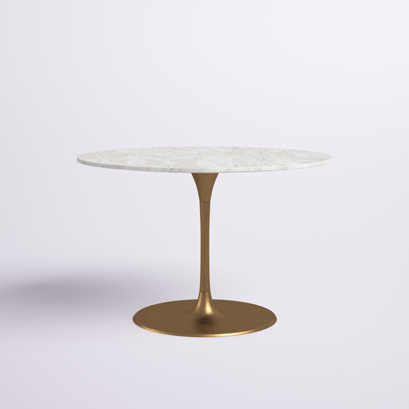 Round Marble Top Dining Table, 30" H x 47" L x 47" W