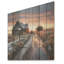 Paysage d'hiver de granges - art mural en bois de granges sur bois de pin naturel-213226292