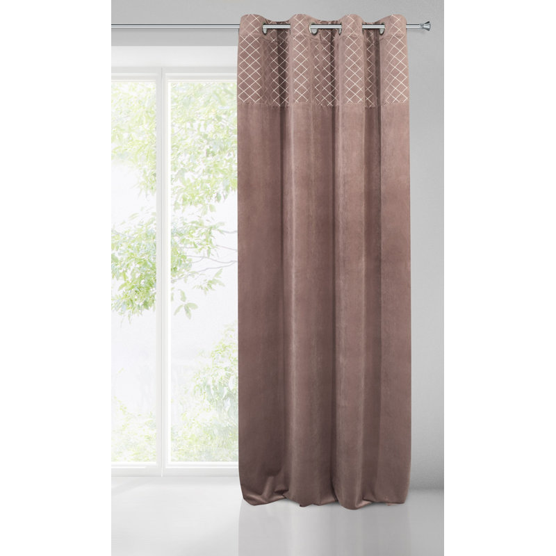 Aarna Blackout Curtains Single Panel, Rose