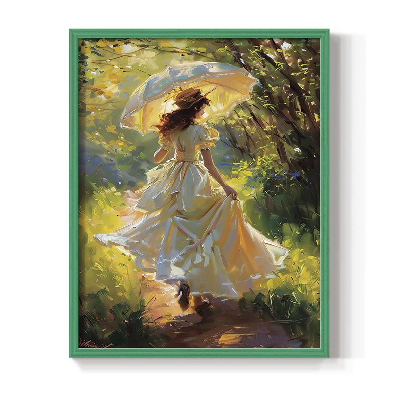 Reproduction encadrée «WOMEN Series Dccxxxxx» - bois massif, H 21 po x l 17 po, Vert