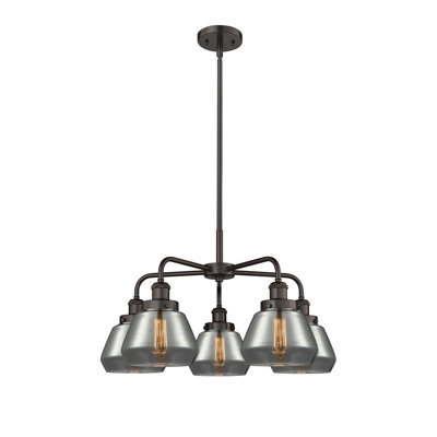Lustre bol à 5 lumières en verre Fulton