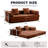 78.8" Upholstered Loveseat Convertible Sleeper Sofa Bed With 2 Pillows, Compression Sofa With Metal Frame and Folding Mattress Couch Removable Washable-114193244