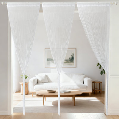3pc 39 X 78 Inch Door String Curtain Wall Panel Fringe Window Decorative String Curtain