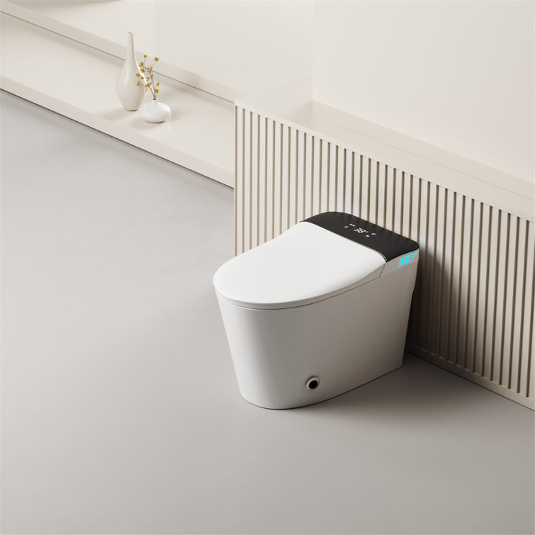 Smart Toilet With Voice Control And Bubble Shield, Heated Bidet Seat, Smart Toilet With Bidet Built