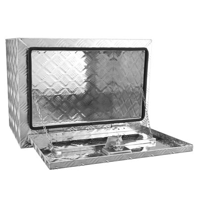 Boîte de rangement 24 "17" 18 "en tôle d'aluminium, étanche, loquet à poignée en T, serrure et clés pour plusieurs outils d'entretien de camion verrouillables, remorque