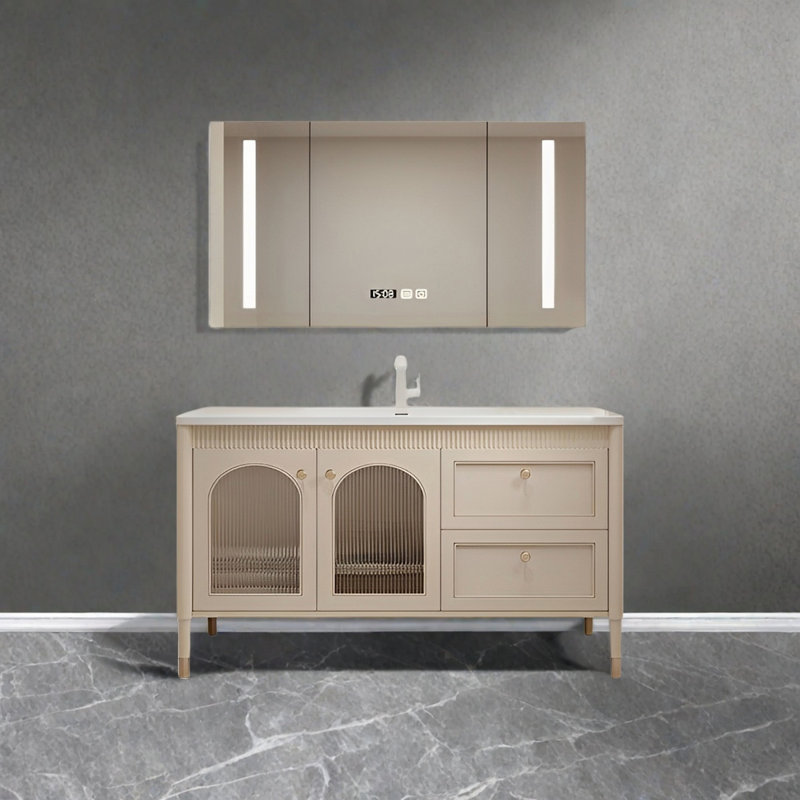 Armoire de salle de bain simple et moderne du sol au plafond, 47"