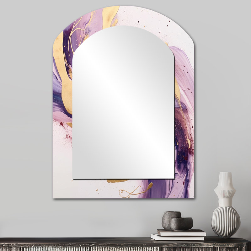 Lehoux - Miroir abstrait en métal, 34 po x 25 po