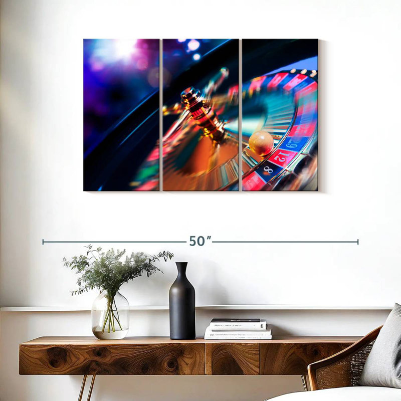 Senne Spinning Neon Roulette, 24" H x 38" W