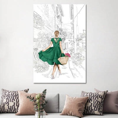 Alley Of Flowers by Elza Fouche - Painting on Canvas