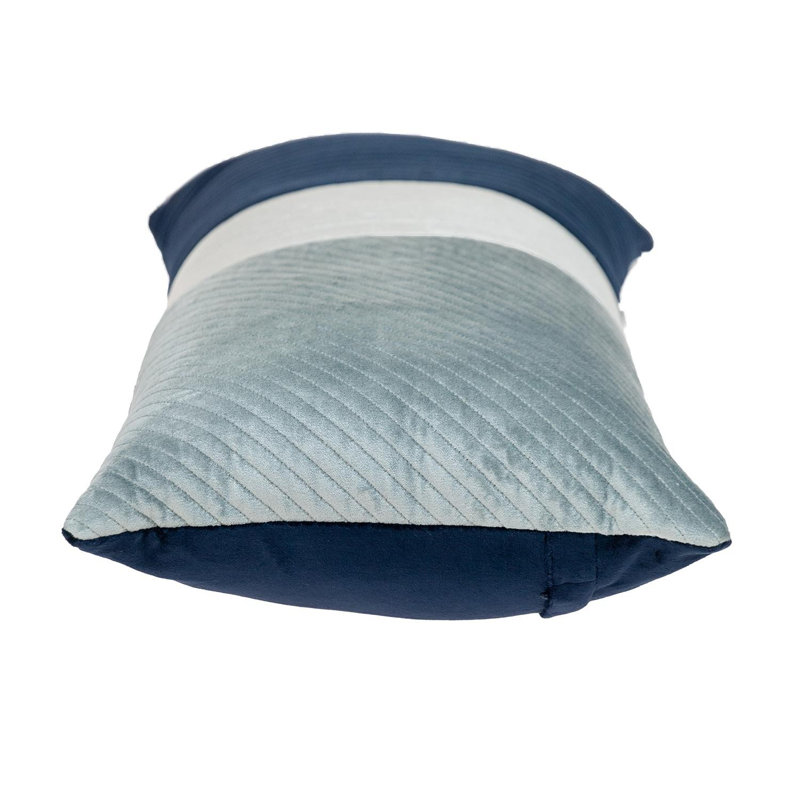 Coussin matelassé en velours matelassé, Bleu marine; argent