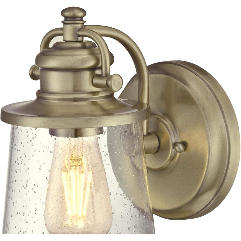 Carleny Corner Wall Light, Antique Brass