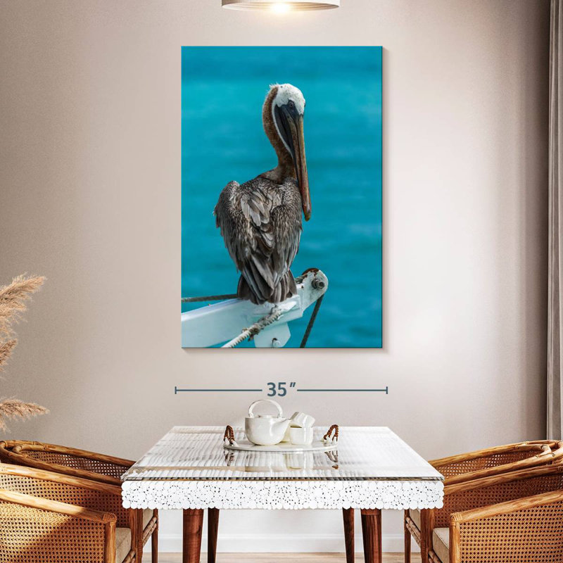 Brampt Perched Brown Pelican, 51" H x 34" W