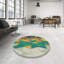 Tapis vert/jaune/crème à motifs-1296118009