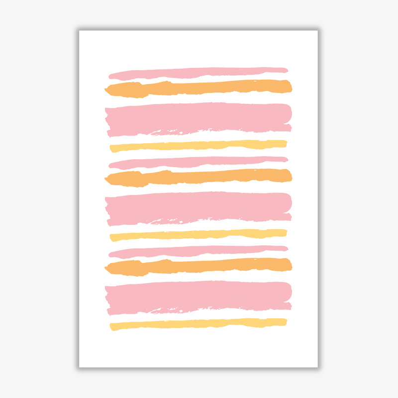 Pink Contrast Abstract Stripes - Print, No Frame, 30 cm H x 21 cm W x 1 cm D