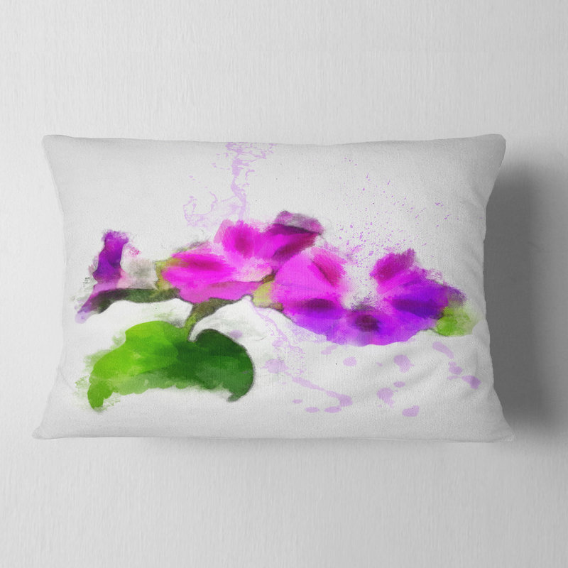 Coussin à motif floral, Rectangle, 12 po x 20 po