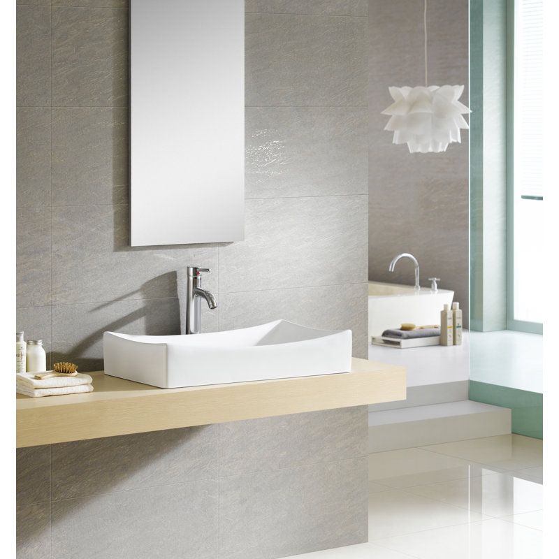 Lavabo de salle de bain rectangulaire en céramique pour bateau Modern