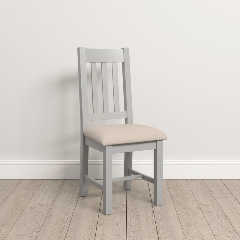 Windsor 50.5cm H Fabric Upholstered Slat Back Side Chair, Grey