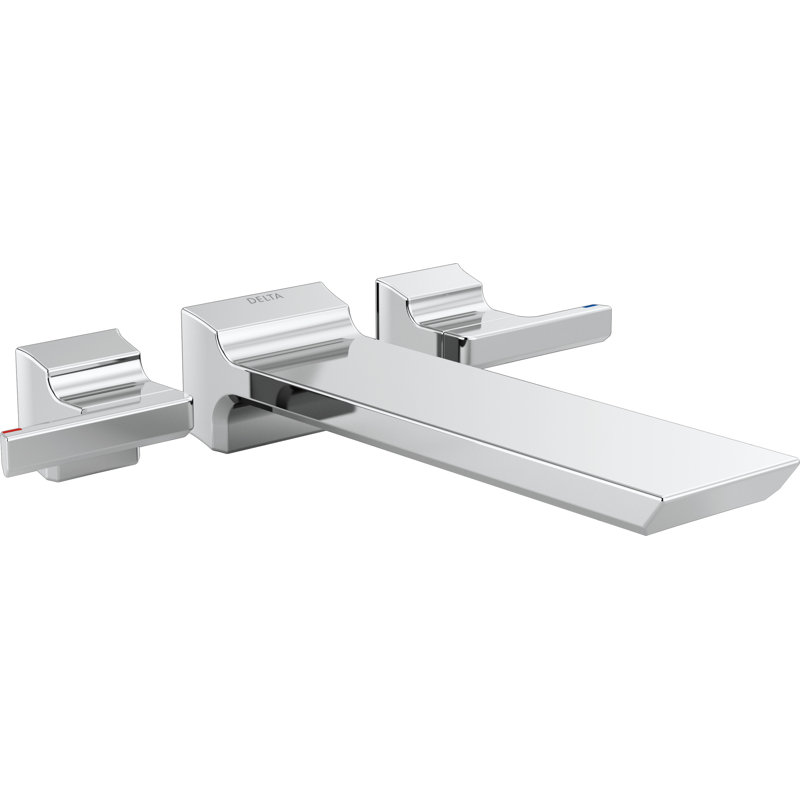 Pivotal Double Handle Wall Mounted Tub Filler Trim, Chrome