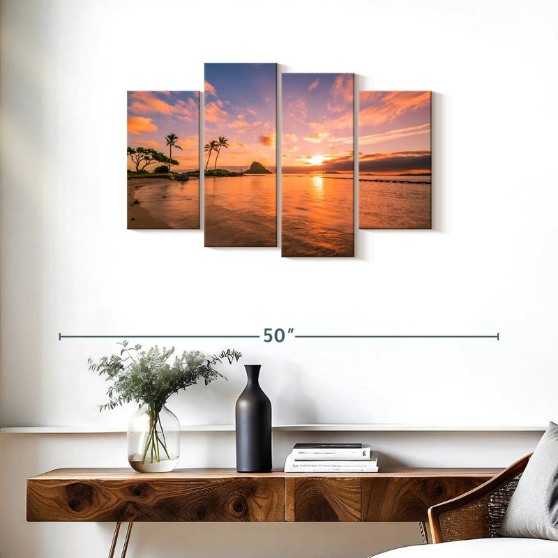 Coucher de soleil tropical Gillard Hawaii, H 22 po x l 36 po