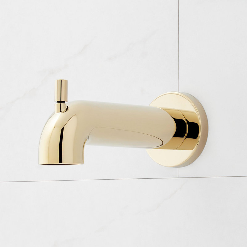 Lexia Pressure Balance Tub And Shower Set, Polished Brass