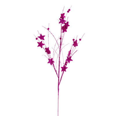 33" Star and Ball Glitter Spray, 6 per bag.