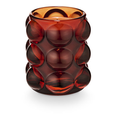 Bougie en verre doré à bulles d'agrumes